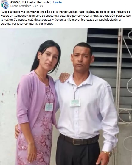 Un mensaje difundido en redes sociales visibilizó el arresto del religioso y la hospitalización de su hija mayor en el área de cardiología. (Cortesía: Redes sociales)