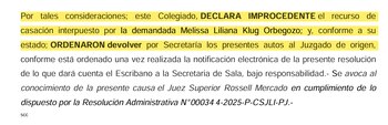 Tribunal rechaza casación de Melissa