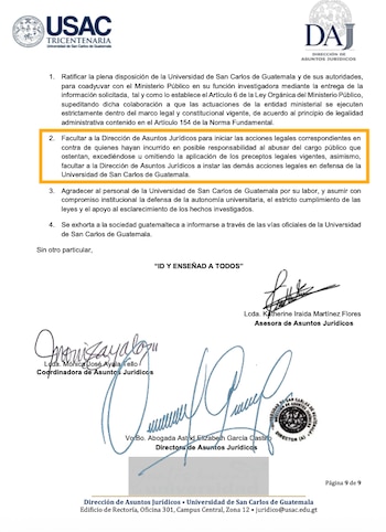 La Universidad de San Carlos de Guatemala impulsó recursos legales para anular los allanamientos del Ministerio Público en su sede central.