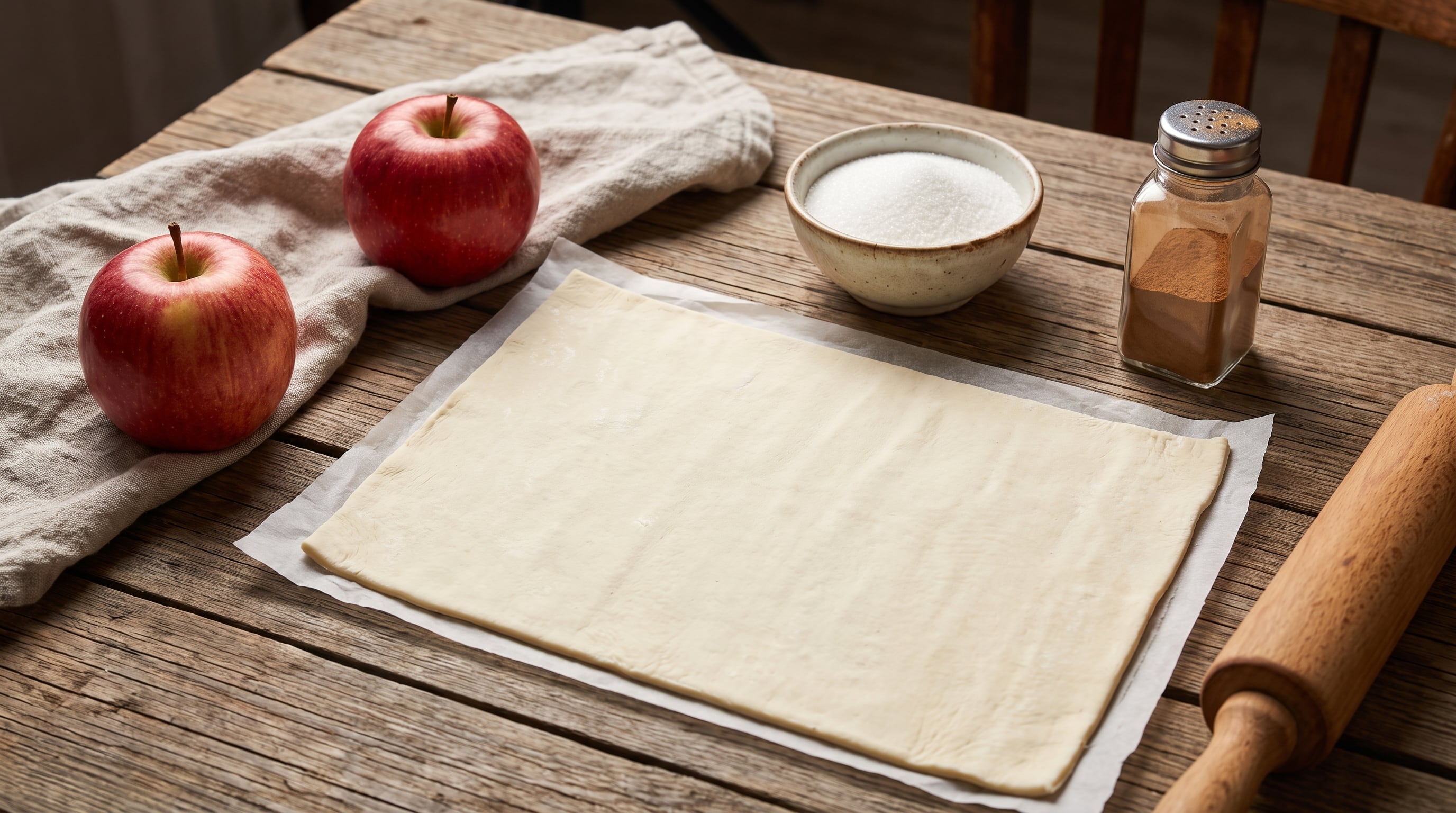 Sólo se necesitan un puñado de ingredientes y paciencia para enrollar el hojaldre en la manzana para preparar esta receta otoñal. (Imagen Ilustrativa Infobae)