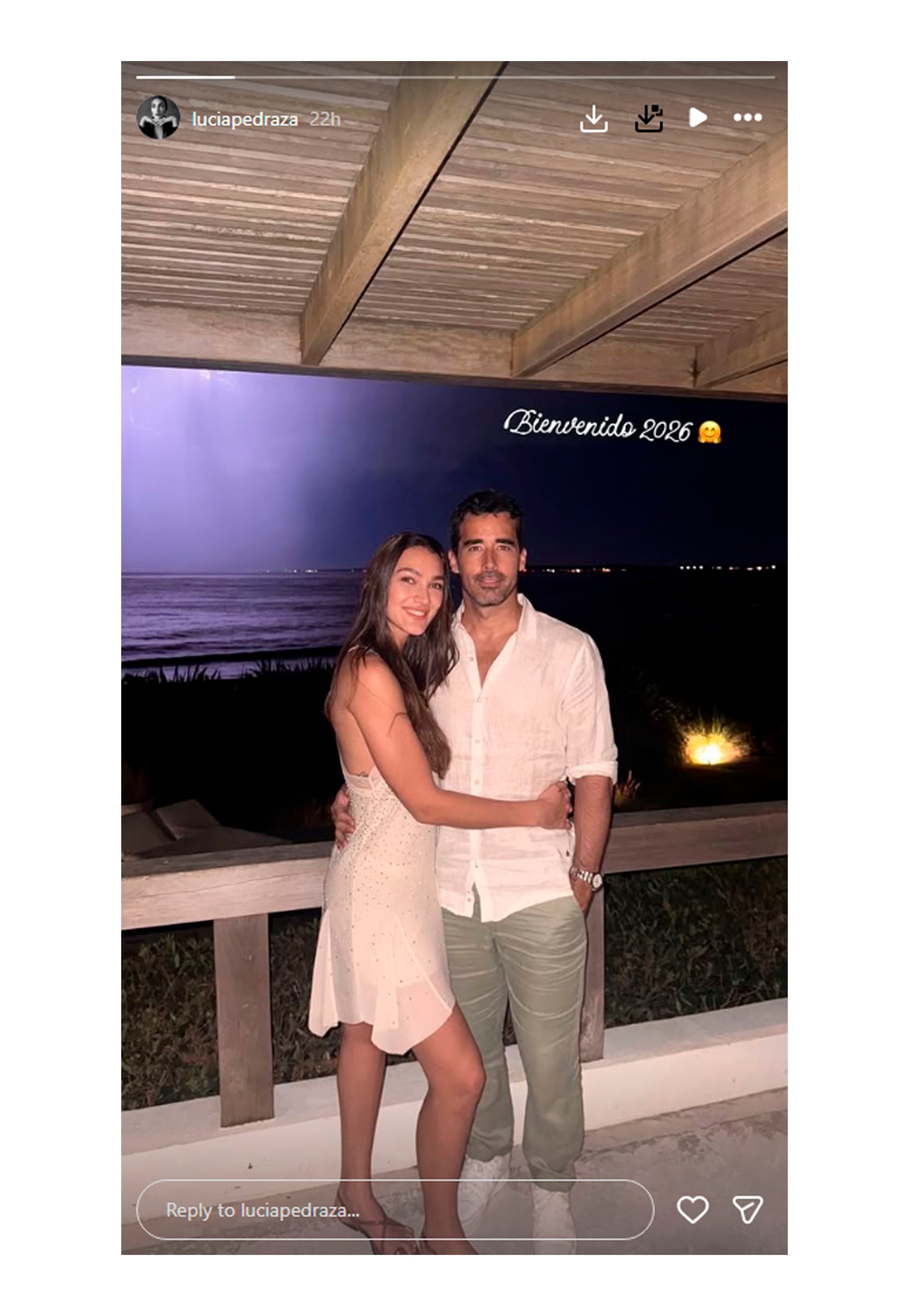 Nacho Viale y Lucía Pedraza recibieron otro año nuevo juntos