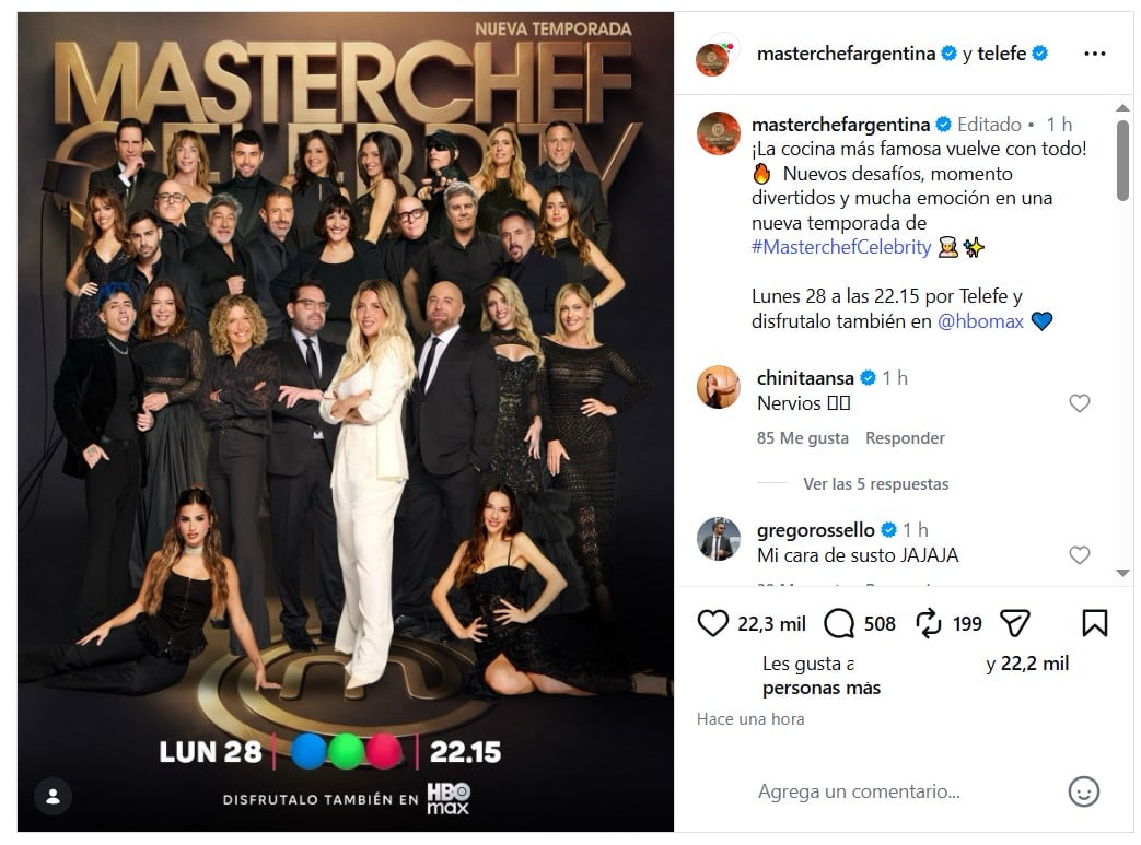 La publicación de la foto oficial provocó las primeras reacciones de los participantes en las redes sociales del ciclo