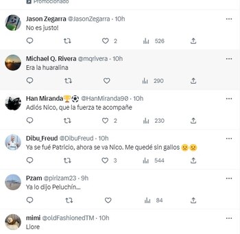 Comentarios por la eliminación de