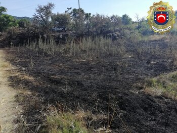 Restos del incendio ocurrido en