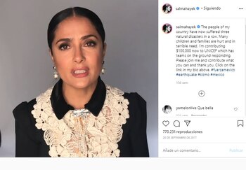 Salma Hayek hizo una donación