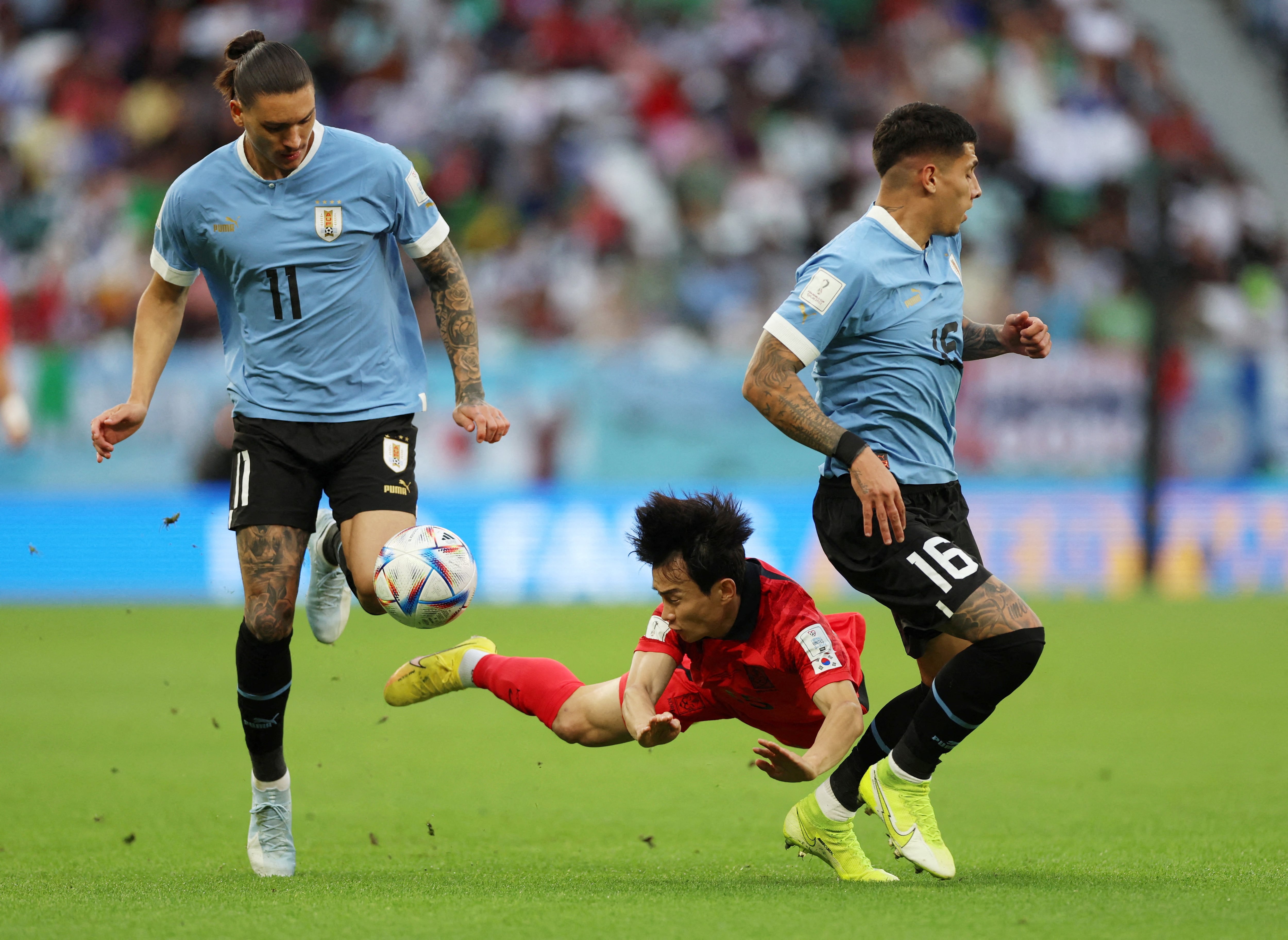 El debut de Uruguay en Qatar 2022 terminó en un empate sin goles frente a Corea del Sur (REUTERS/Matthew Childs)