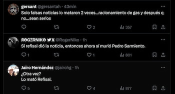 Las reacciones sobre el fallecimiento