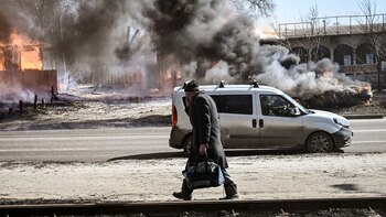 A man flees with his