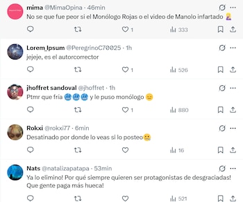 Captura de pantalla de una plataforma de redes sociales mostrando múltiples publicaciones con texto en español, nombres de usuario, avatares e iconos de interacción
