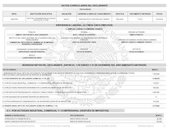 La funcionaria reportó en su declaración patrimonial la adquisición de una oficina con valor de 4.76 millones de pesos mediante un crédito.