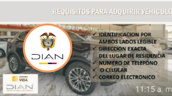 Estafadores están usando la imagen institucional de la Dian para hurtar grandes sumas de dinero bajo la figura de remates de carros - crédito Colprensa y Dian