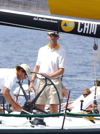 Felipe, durante una regata en
