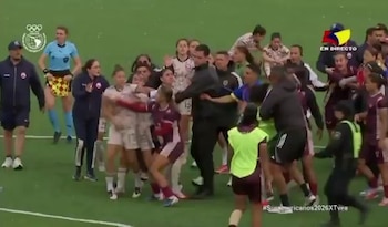 Imágenes del enfrentamiento que ocurrió en el partido entre Venezuela y Chile femenino