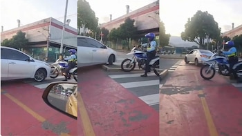 Conductor en Medellín que se iba a “pasar de vivo” fue capturado por la Policía: en pleno giro prohibido se encontró de frente con un agente y trató de escapar