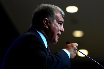 Laporta en un acto con