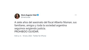Tuit de la diputada de