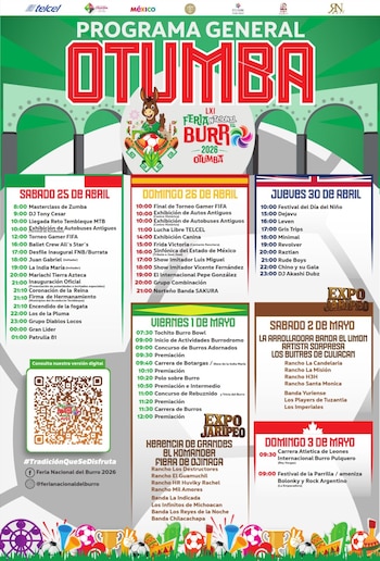 Para este fin de semana, que se celebra los últimos días de la feria, se tienen programadas diversas actividades y conciertos: estará El Komander y La Arrolladora Banda el Limón entre otros.