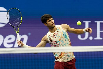 Alcaraz en el partido contra