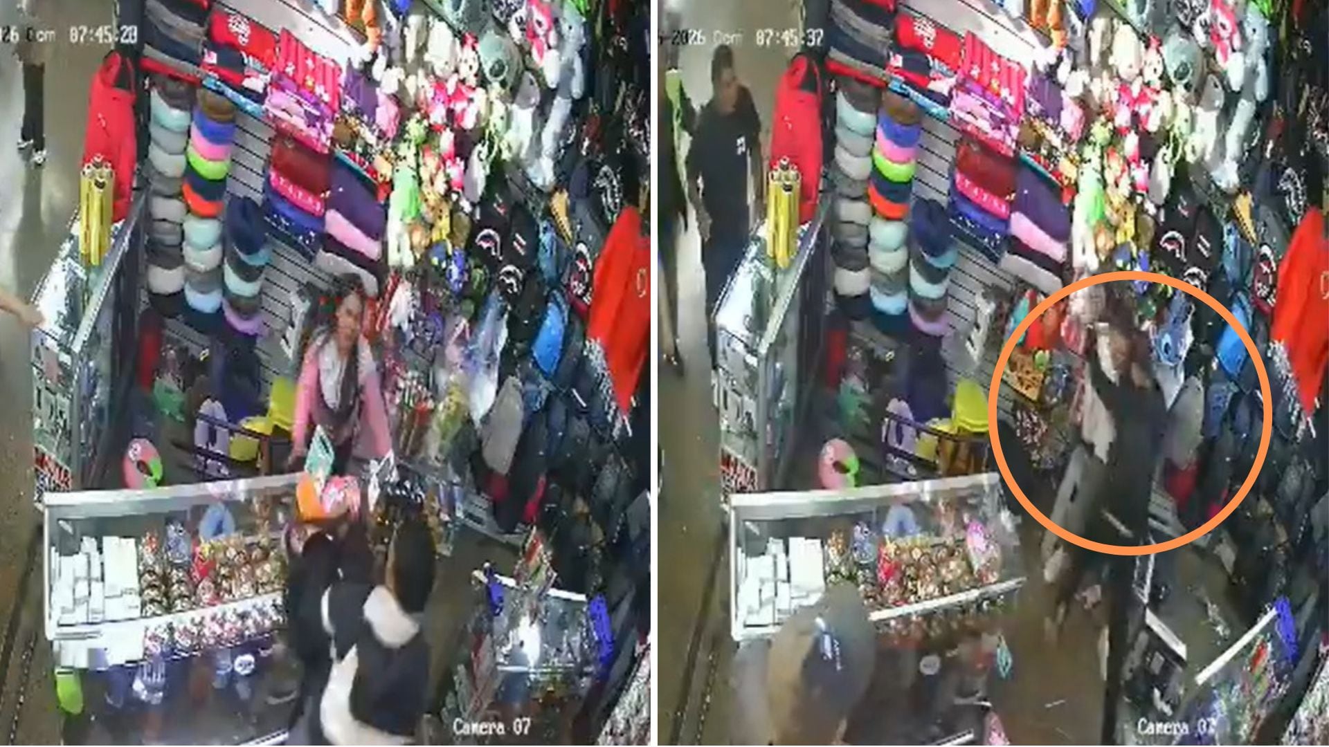 Duberney Rodríguez dijo que al principio creyó que la pelea se originaba por un teléfono en el local - crédito Captura video