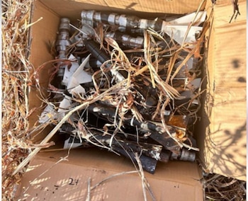 Así encontraron los explosivos en Culiacán. Crédito: SSP Sinaloa