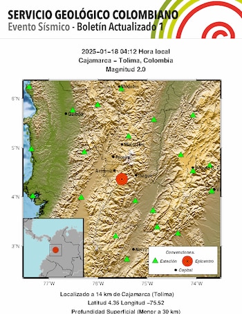 Se reportó un evento sísmico