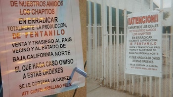 Las mantas fueron ubicadas incluso