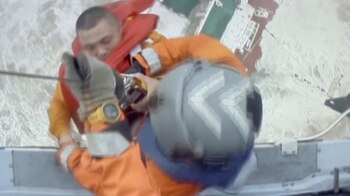 El momento del rescate de