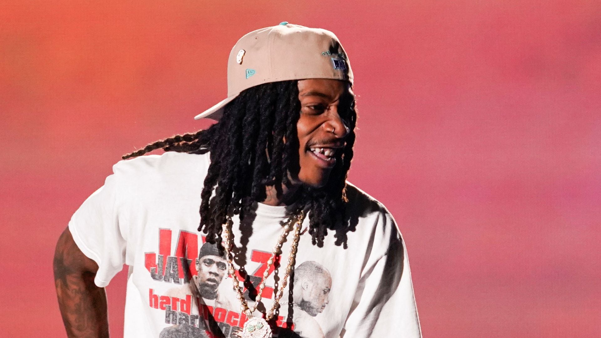 Rapper Wiz Khalifa performs during a celebration of hip hop, as the music genre turns 50 years old, at Yankee Stadium in the Bronx, in New York, U.S., August 11, 2023. REUTERS/Eduardo Munoz