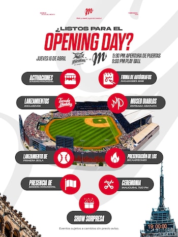 Estas son las actividades que formarán parte del día inaugural. (Instagram: Diablos Rojos del México)