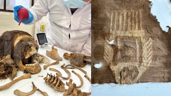 El hallazgo también aporta evidencias sobre la presencia de la cultura Ychsma antes de la expansión inca. (Composición: Infobae / Museo de Historia y Arte del Callao)
