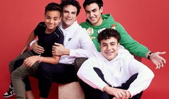 Silvestre Dangond junto a sus hijos José, Luis y Monáco en una foto de sus redes sociales