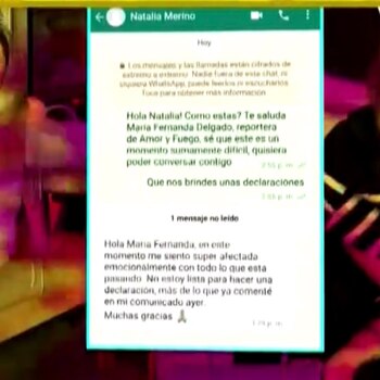Natalia Merino evitó dar más