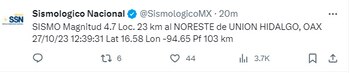 (X Sismológico nacional)