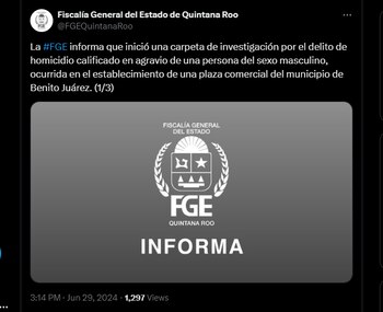 La Fiscalía de Quintana Roo