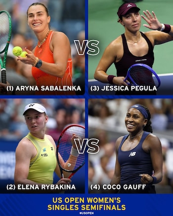 Cruces de las semifinales del US Open femenino 2026.