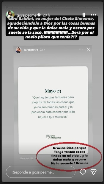 La exmodelo agradeció en redes sociales por alejarse de lo que considera negativo en su vida amorosa reciente