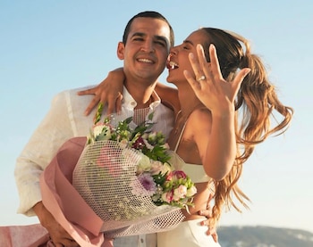 Issa Vásquez y su novio