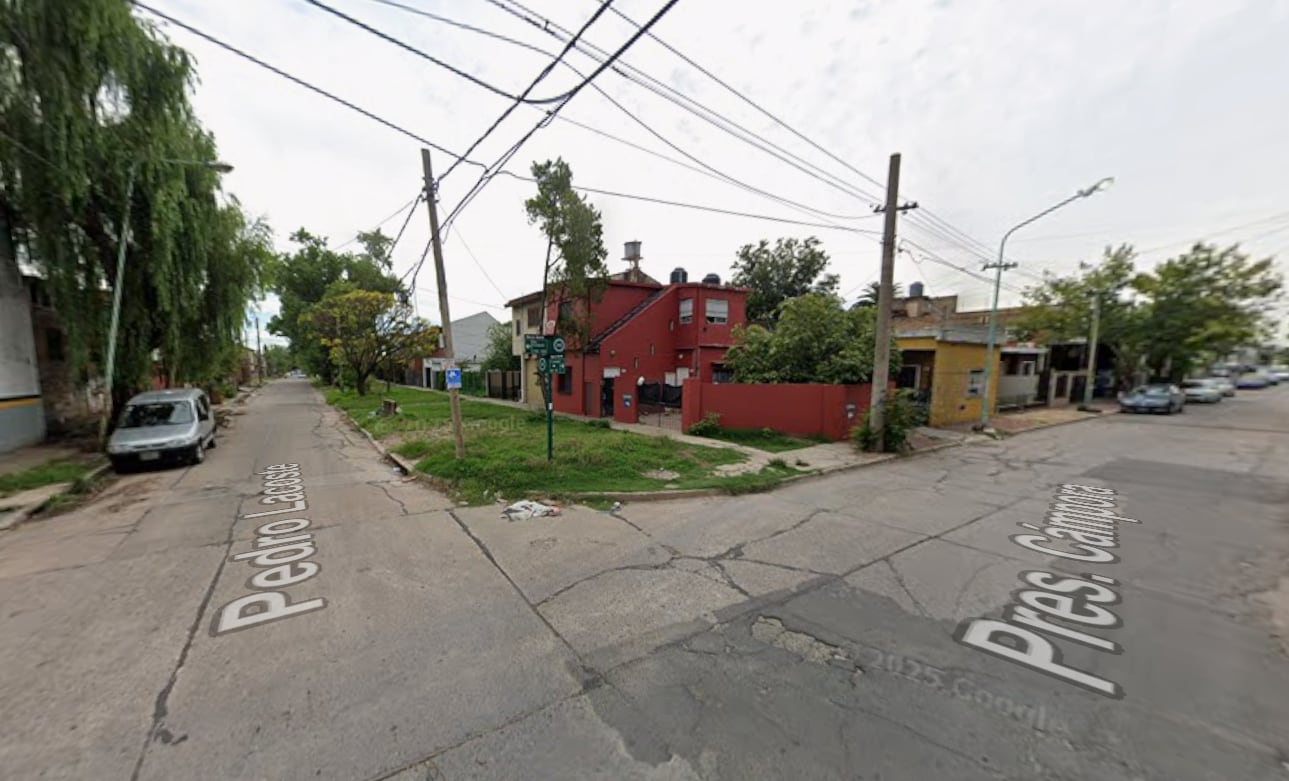 La zona de Pedro Lacoste y Cámpora, en Merlo, donde murió Cristian Horacio Ubisi tras una pelea entre vecinos (Google Maps)