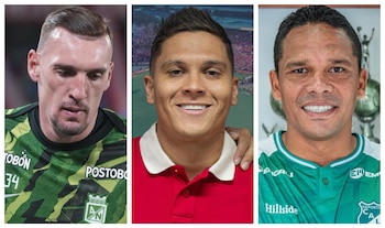 Franco Armani, Juan Fernando Quintero y Carlos Bacca