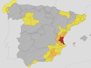 Mapa con los avisos en
