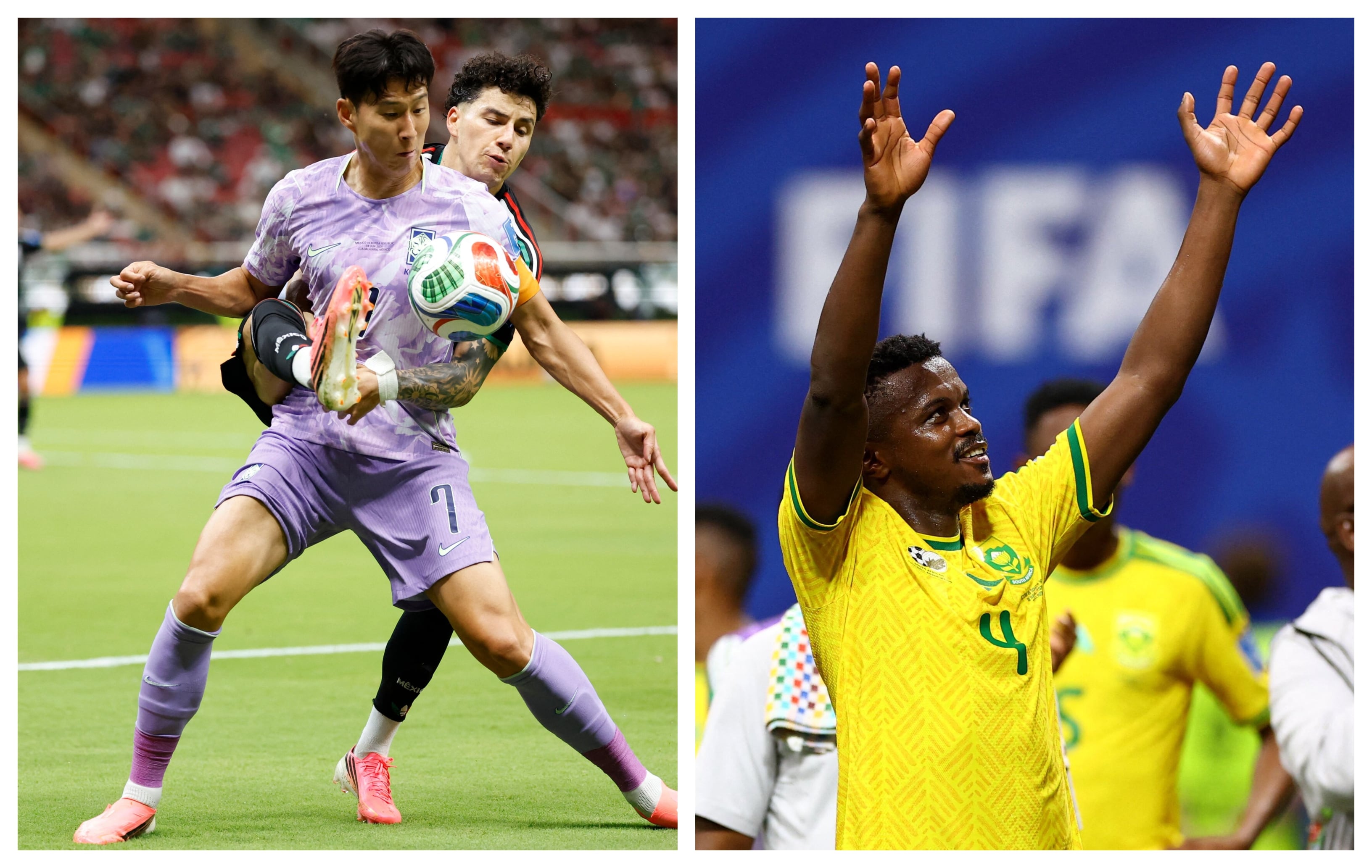 Sudáfrica y Corea del Sur se enfrentan este miércoles en el Estadio Monterrey por la tercera y última jornada del Grupo A del Mundial 2026 -crédito Ulises Ruíz-AFP/Claudia Greco-REUTERS