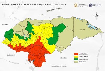 Copeco elevó a 103 el número de municipios bajo Alerta Roja por sequía. (FOTO: Copeco)