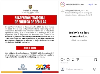 La Registraduría Nacional implementó recursos digitales y nuevas sedes para facilitar el acceso de los ciudadanos al proceso electoral, tanto en Colombia como en el extranjero - crédito Consulado en los Emiratos Árabes Unidos