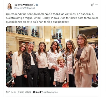 Paloma Valencia expresó solidaridad con las familias afectadas por la violencia en Colombia - crédito @PalomaValenciaL/X