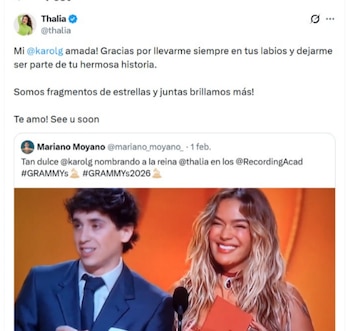 Thalia le envió sentido mensaje
