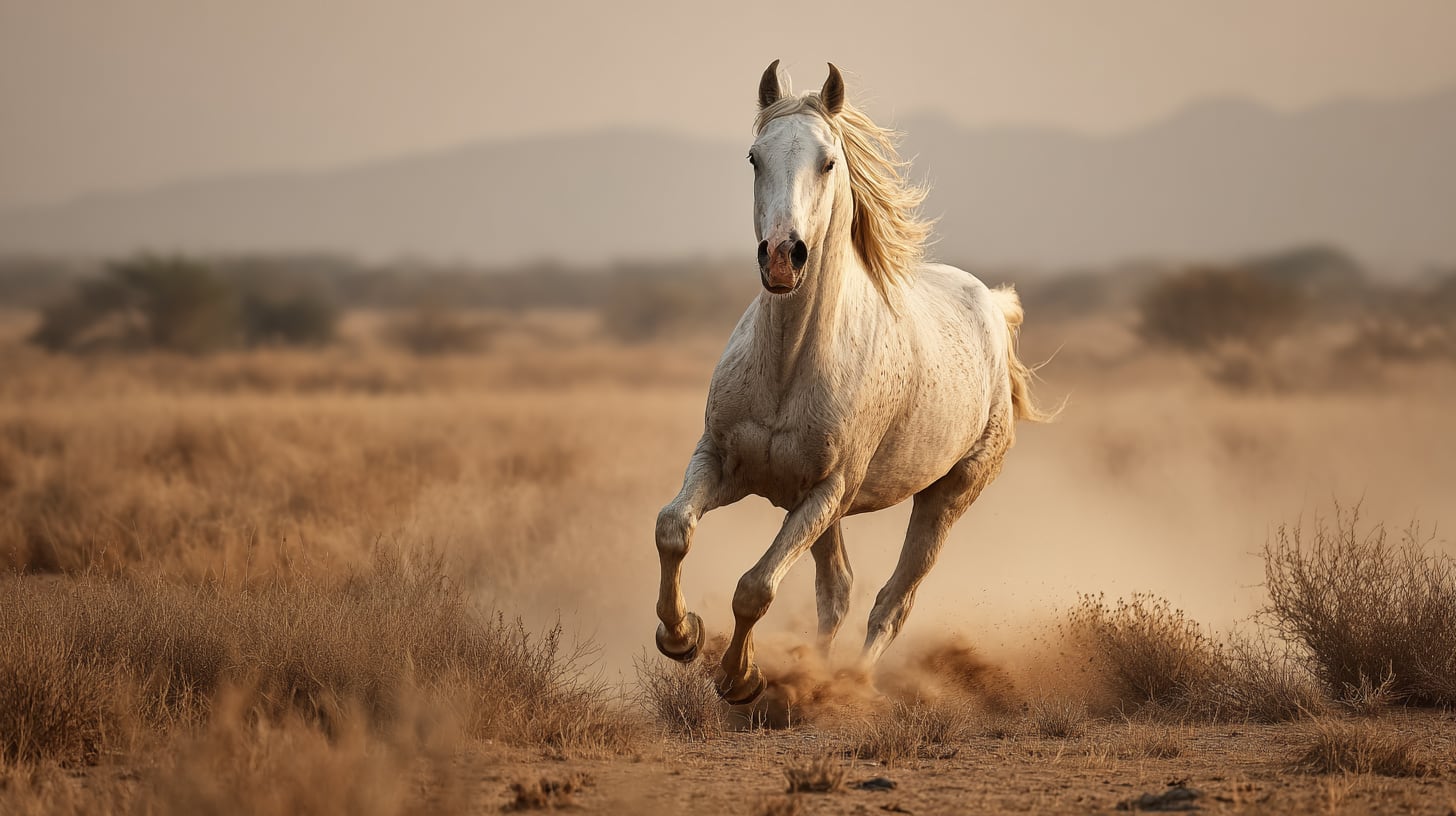 El caballo Marwari, una rara raza india reconocida al instante por sus orejas únicas que se curvan hacia dentro. (Imagen Ilustrativa Infobae)