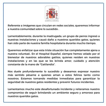 Postura del Hospital Español sobre