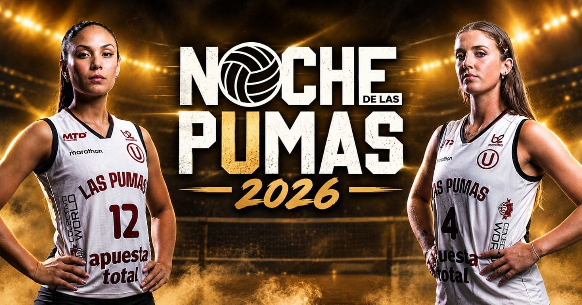 La Noche de las Pumas 2026, presentación de Universitario vóley, se realizará este viernes 9 de octubre en el Polideportivo Lucha Fuentes.