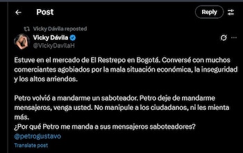 Vicky Dávila acusó al presidente