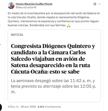 El congresista Hector Mauricio Cuellar